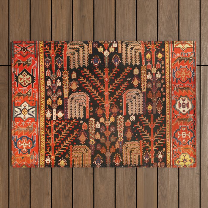 Bakhtiari Antique Persian Rug Print Outdoor Rug Gallery Image 1