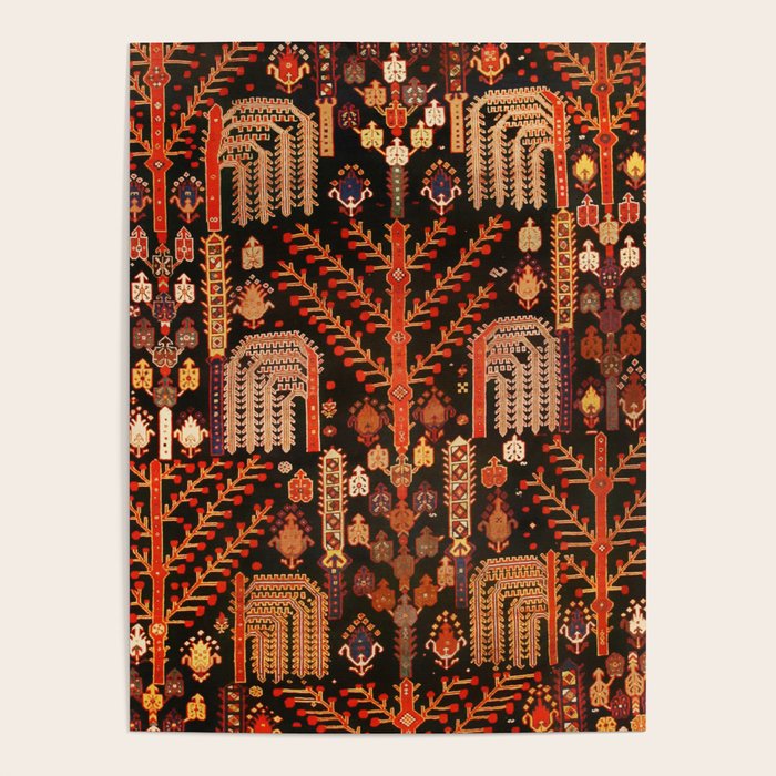 Bakhtiari Antique Persian Rug Print Poster Gallery Image 4