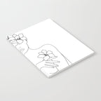 Minimal Line Art Woman with Flowers IV Notebook Gallery Image 2