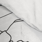 Minimal Line Art Woman with Flowers IV Comforter Gallery Image 4