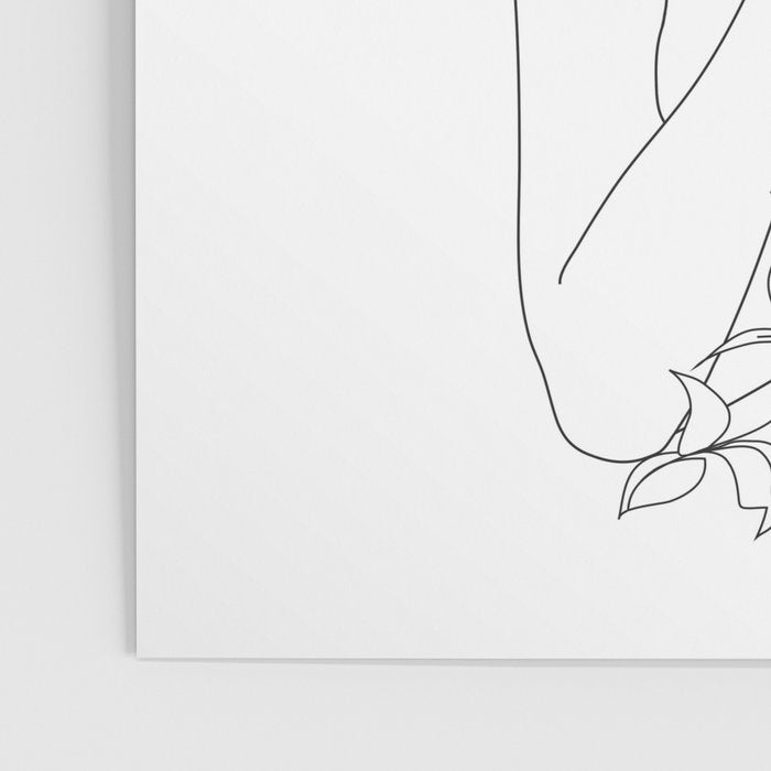 Minimal Line Art Woman with Flowers IV Poster Gallery Image 3