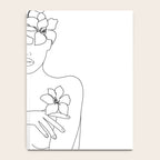 Minimal Line Art Woman with Flowers IV Notebook Gallery Image 4