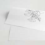 Minimal Line Art Woman with Flowers IV Wrapping Paper Gallery Image 2