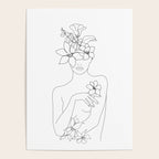 Minimal Line Art Woman with Flowers IV Poster Gallery Image 4