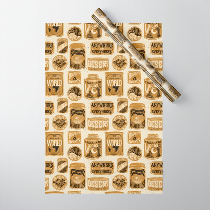 Vagabondâs Cupboard - gold, black, and cream  Wrapping Paper Gallery Image 1