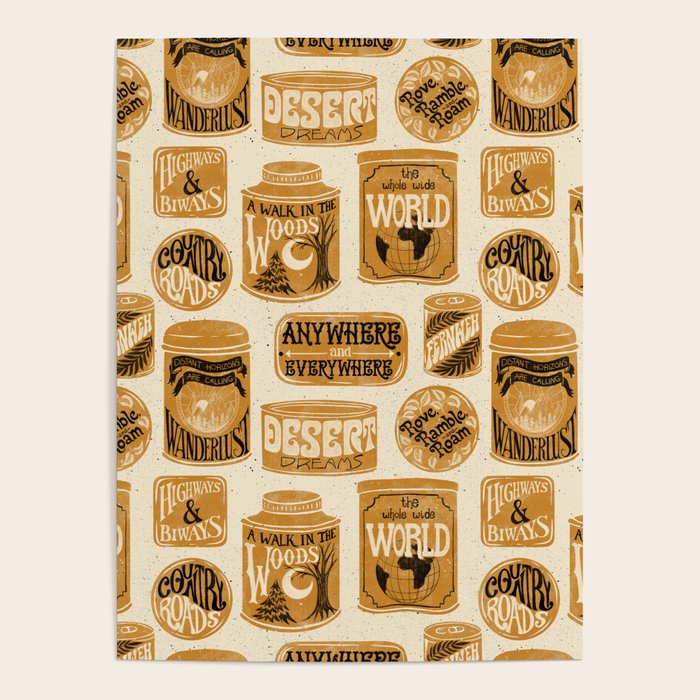 Vagabondâs Cupboard - gold, black, and cream  Poster Gallery Image 1