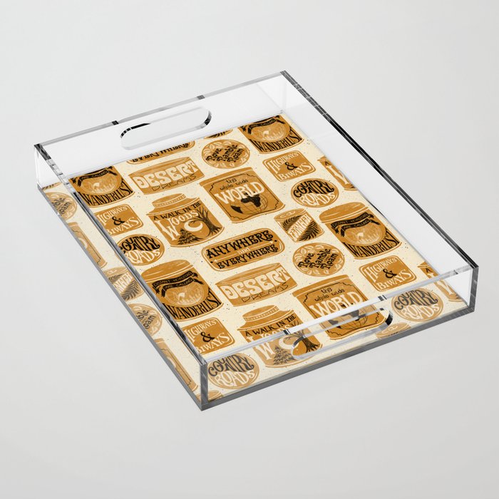 Vagabondâs Cupboard - gold, black, and cream  Acrylic Tray Gallery Image 1