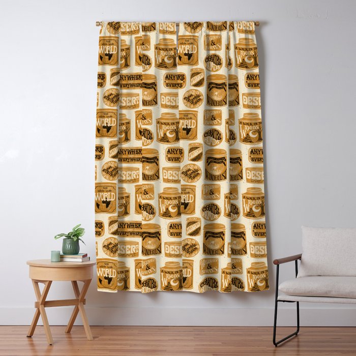 Vagabondâs Cupboard - gold, black, and cream  Window Curtain Gallery Image 1