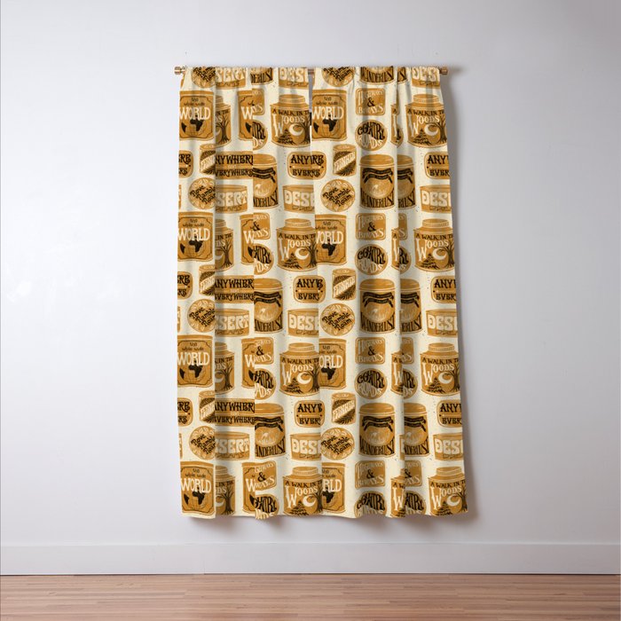 Vagabondâs Cupboard - gold, black, and cream  Window Curtain Gallery Image 3