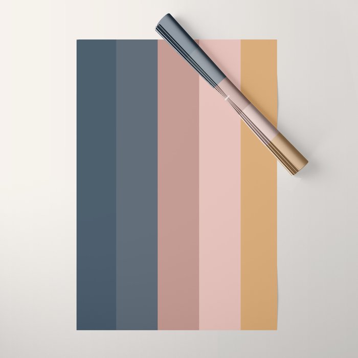 Minimal Retro Sunset - Earthy Neutral Wrapping Paper Gallery Image 1