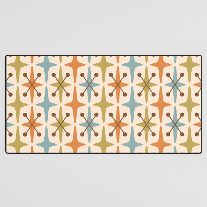 Mid Century Modern Googie Star Pattern Mid Mod Desk Mat Gallery Image 3