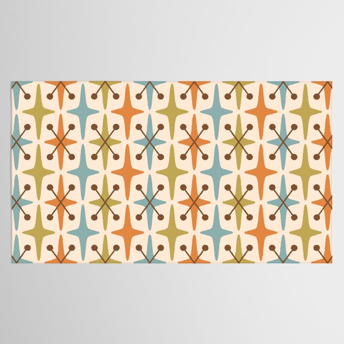 Mid Century Modern Googie Star Pattern Mid Mod Tablecloth Gallery Image 2