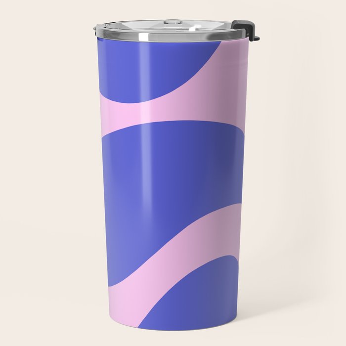 Wavy Land - Pink and Blue Travel Mug Gallery Image 2