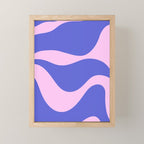 Wavy Land - Pink and Blue Mini Art Print Gallery Image 1