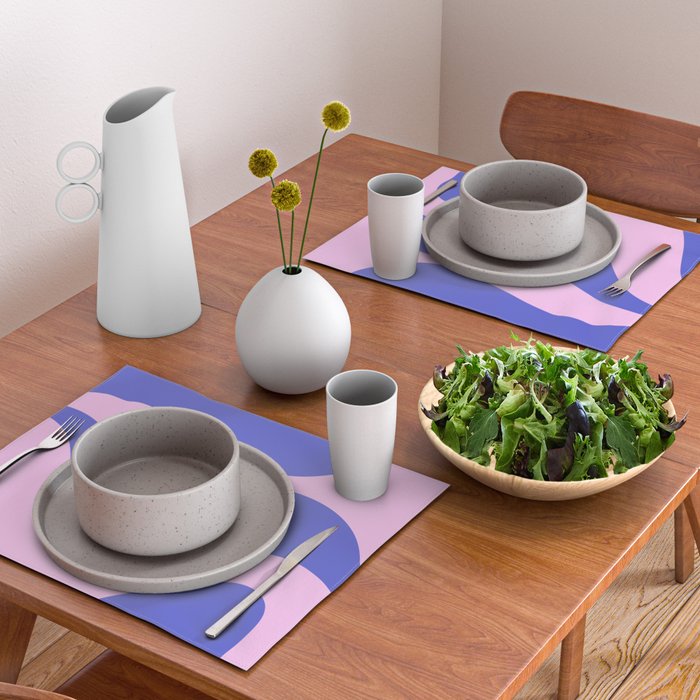 Wavy Land - Pink and Blue Placemat Gallery Image 2