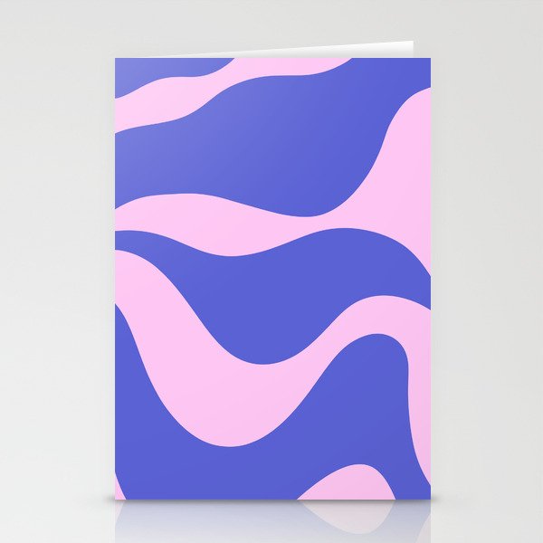 Wavy Land - Pink and Blue Stationery Card Gallery Image 1
