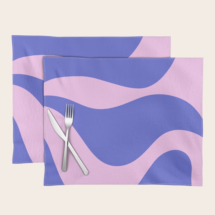 Wavy Land - Pink and Blue Placemat Gallery Image 1