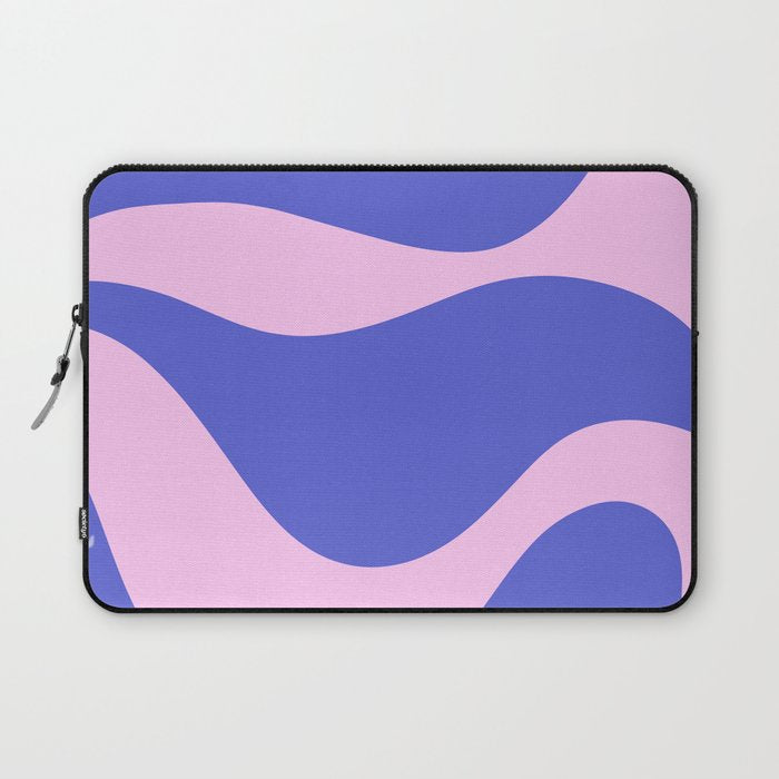 Wavy Land - Pink and Blue Laptop Sleeve Gallery Image 1