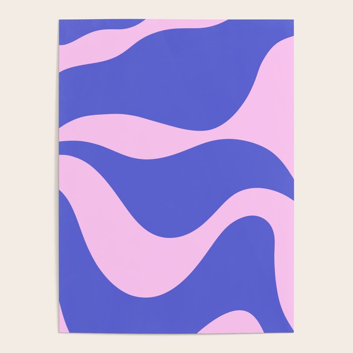 Wavy Land - Pink and Blue Poster Gallery Image 4
