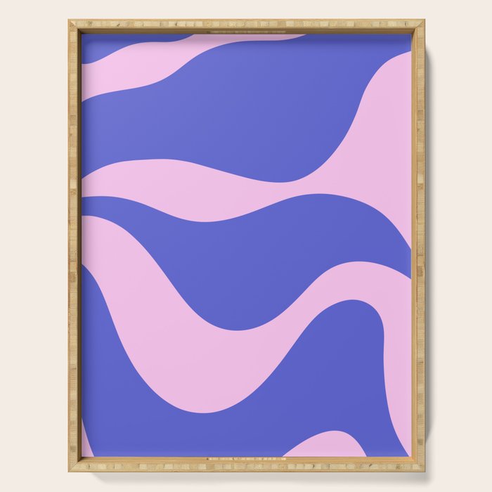 Wavy Land - Pink and Blue Serving Tray Gallery Image 1