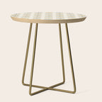 block print floral - mustard blue cream Side Table Gallery Image 1
