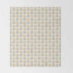 block print floral - mustard blue cream Throw Blanket Gallery Image 2