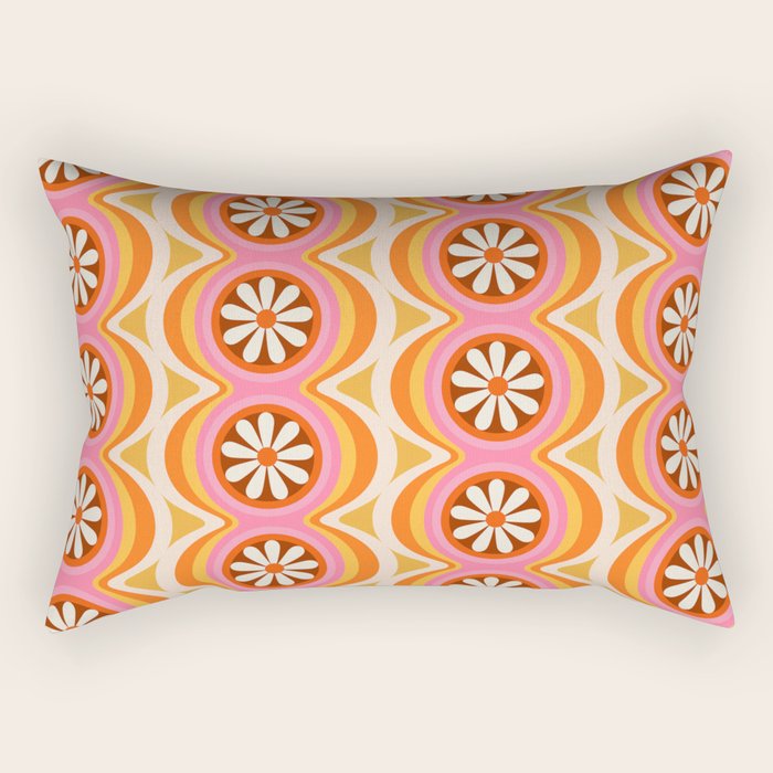 Wavy Daisy Rectangular Pillow Gallery Image 2