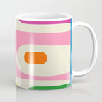 Colorful Mid Century Modern Piquet Abstract Pattern  Coffee Mug Gallery Image 1