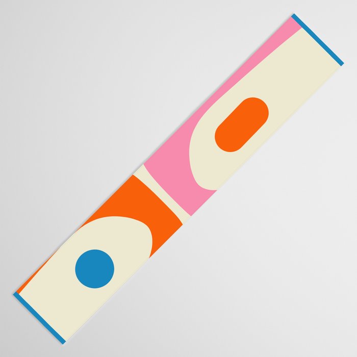 Colorful Mid Century Modern Piquet Abstract Pattern  Table Runner Gallery Image 3