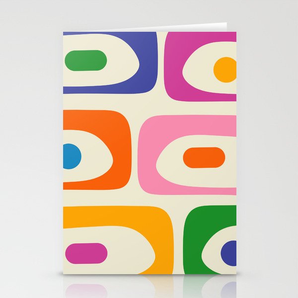 Colorful Mid Century Modern Piquet Abstract Pattern  Stationery Card Gallery Image 2