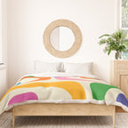 Colorful Mid Century Modern Piquet Abstract Pattern  Duvet Cover Gallery Image 3
