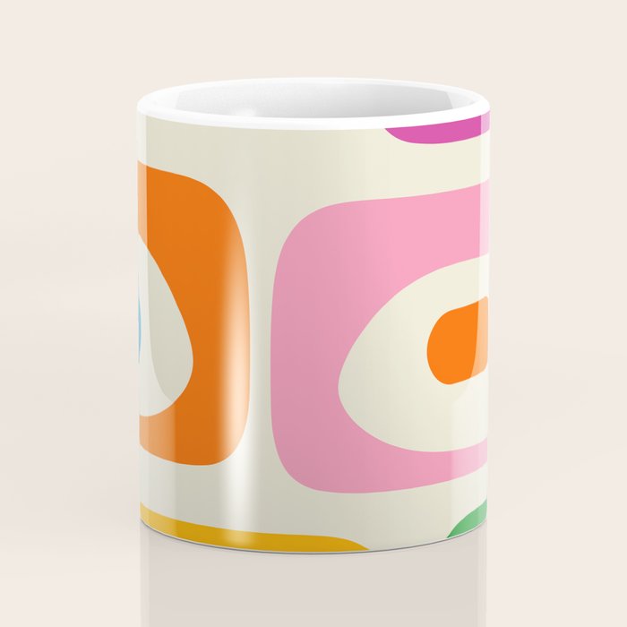 Colorful Mid Century Modern Piquet Abstract Pattern  Coffee Mug Gallery Image 4