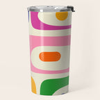 Colorful Mid Century Modern Piquet Abstract Pattern  Travel Mug Gallery Image 2