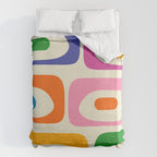 Colorful Mid Century Modern Piquet Abstract Pattern  Duvet Cover Gallery Image 6