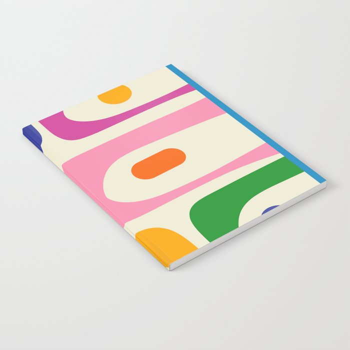 Colorful Mid Century Modern Piquet Abstract Pattern  Notebook Gallery Image 2