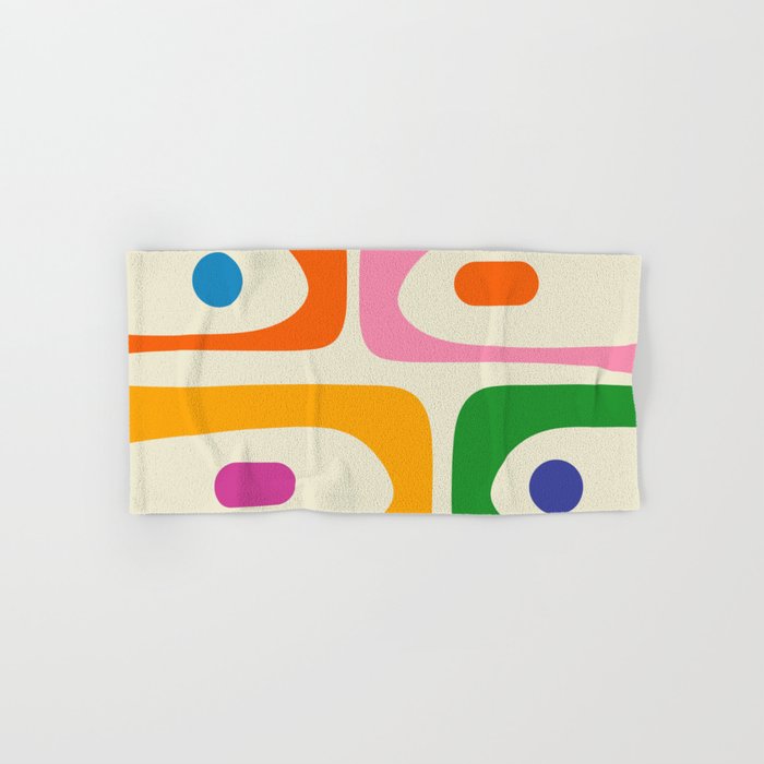 Colorful Mid Century Modern Piquet Abstract Pattern  Bath Towel Gallery Image 1