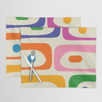 Colorful Mid Century Modern Piquet Abstract Pattern  Placemat Gallery Image 1