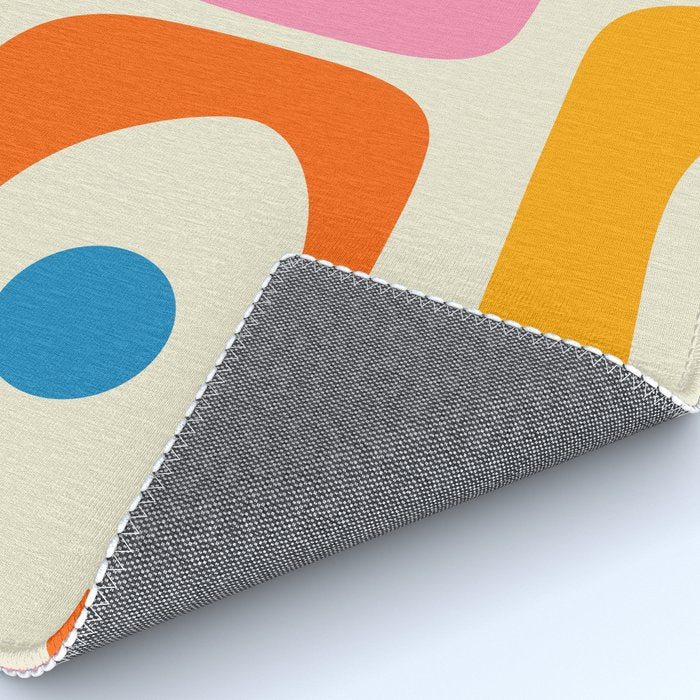 Colorful Mid Century Modern Piquet Abstract Pattern  Rug Gallery Image 4