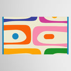 Colorful Mid Century Modern Piquet Abstract Pattern  Tablecloth Gallery Image 2