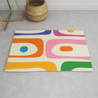 Colorful Mid Century Modern Piquet Abstract Pattern  Rug Gallery Image 1