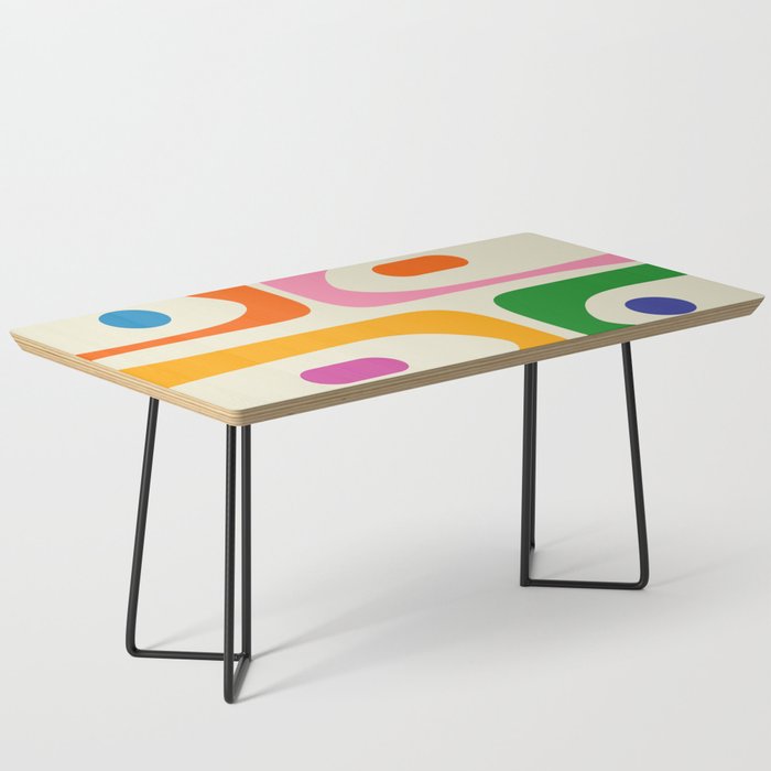 Colorful Mid Century Modern Piquet Abstract Pattern  Coffee Table Gallery Image 1