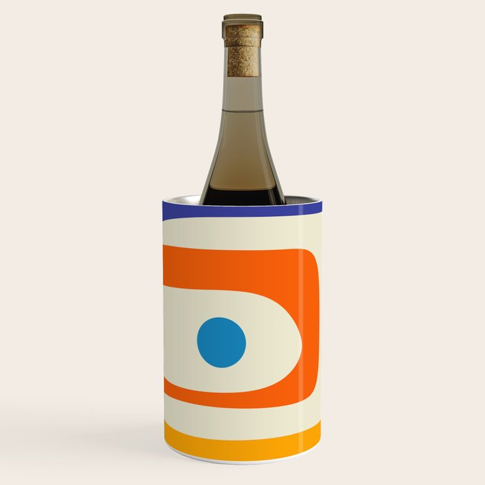 Colorful Mid Century Modern Piquet Abstract Pattern  Wine Chiller Gallery Image 2