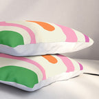 Colorful Mid Century Modern Piquet Abstract Pattern  Pillow Sham Gallery Image 3