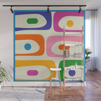 Colorful Mid Century Modern Piquet Abstract Pattern  Wall Mural Gallery Image 1