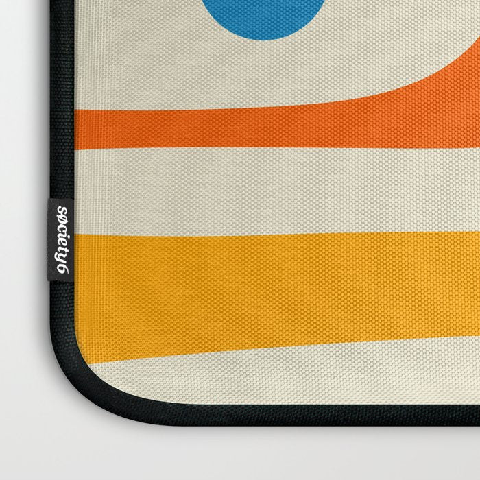 Colorful Mid Century Modern Piquet Abstract Pattern  Laptop Sleeve Gallery Image 3