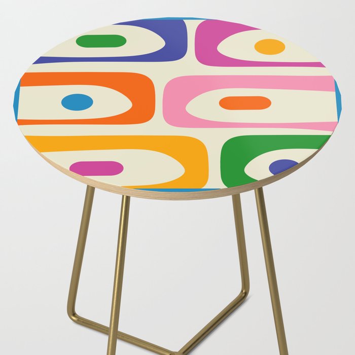 Colorful Mid Century Modern Piquet Abstract Pattern  Side Table Gallery Image 2