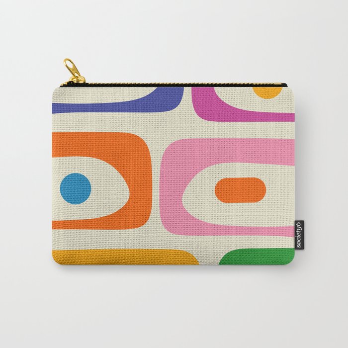 Colorful Mid Century Modern Piquet Abstract Pattern  Carry All Pouch Gallery Image 1