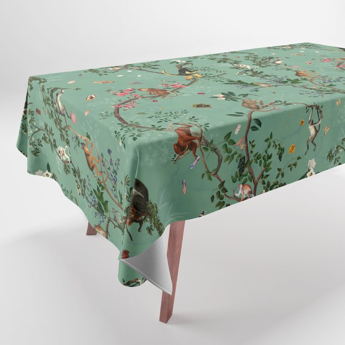 Monkey World Green Tablecloth Gallery Image 1