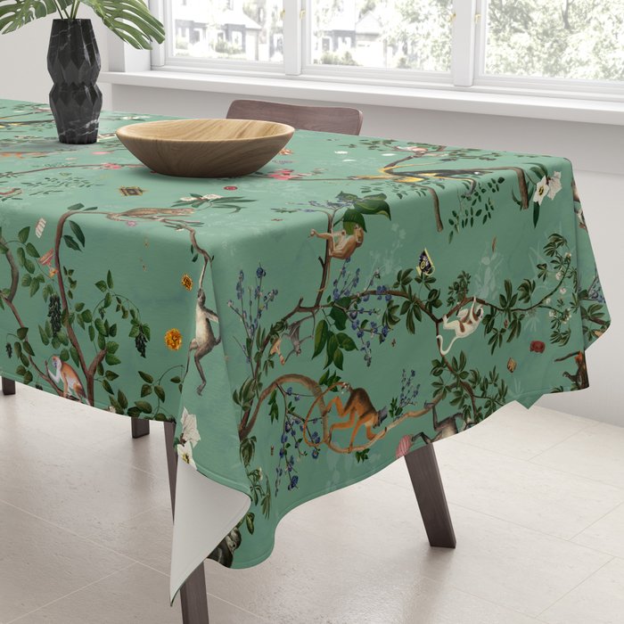 Monkey World Green Tablecloth Gallery Image 3