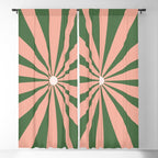 Big Daisy Retro Minimalism in Blush and Green Window Curtain Gallery Image 5